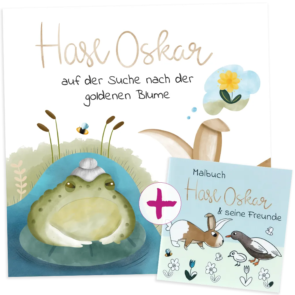 Bundle: Hase Oskar - Auf der Suche nach der goldenen Blume inkl. Malbuch