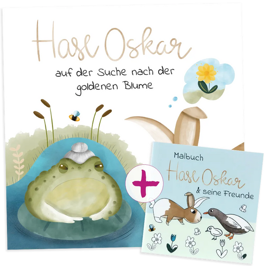 Bundle: Hase Oskar - Auf der Suche nach der goldenen Blume inkl. Malbuch