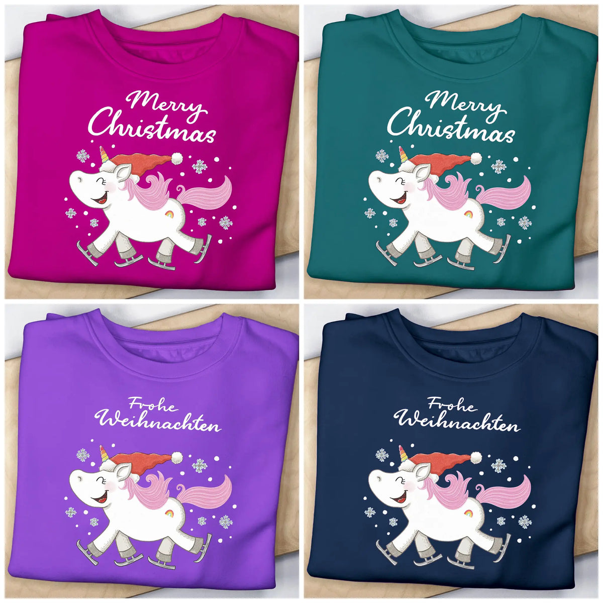 Bügelbild Weihnachts-Einhorn Mädchen