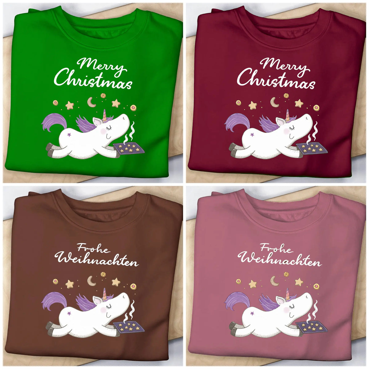 Bügelbild Weihnachts-Einhorn Mama