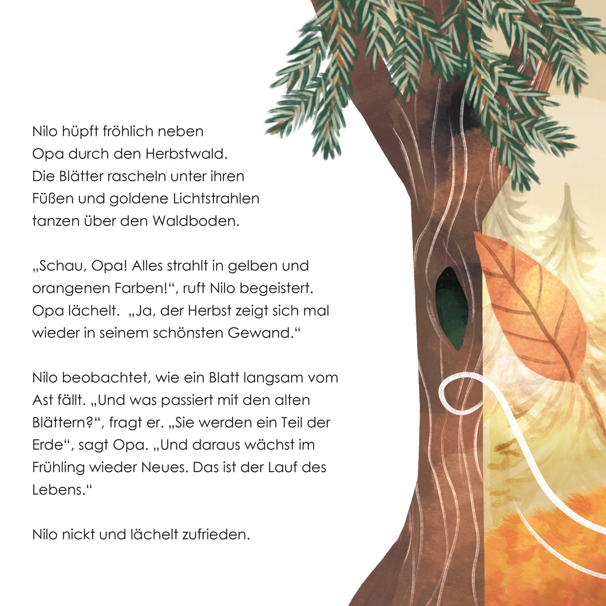 Innenseite mit Baum - Opa bleibt in meinem Herzen