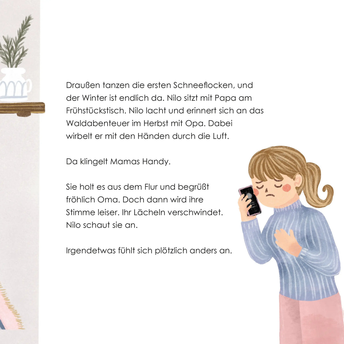 Innenseite mit Mama am Telefon - Opa bleibt in meinem Herzen
