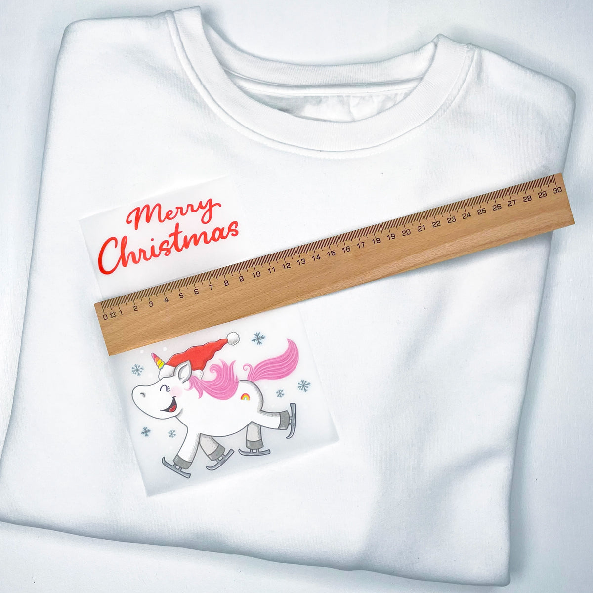 Bügelbild Weihnachts-Einhorn Mädchen