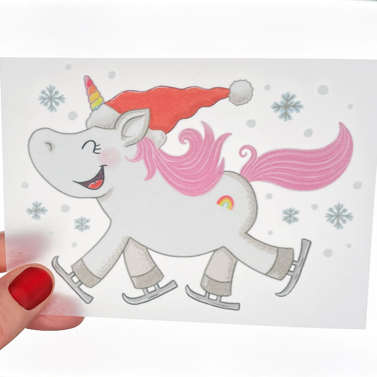 Bügelbild Weihnachts-Einhorn Mädchen
