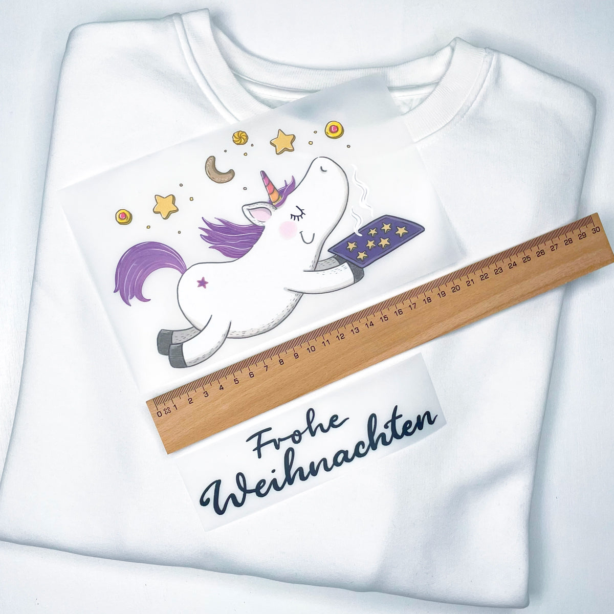 Bügelbild Weihnachts-Einhorn Mama