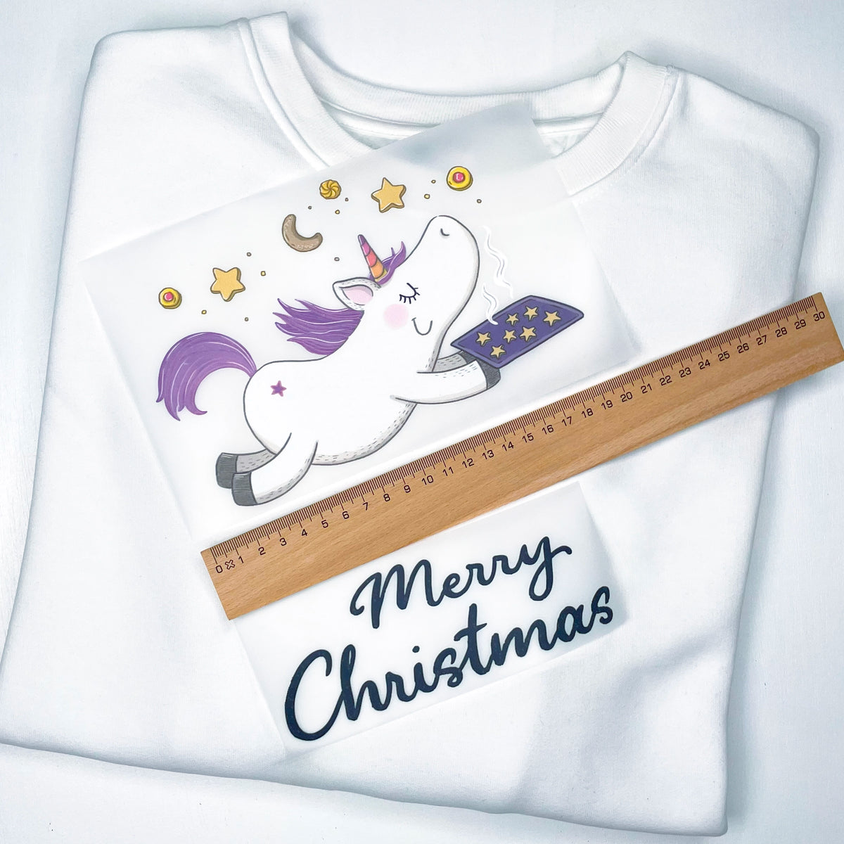 Bügelbild Weihnachts-Einhorn Mama
