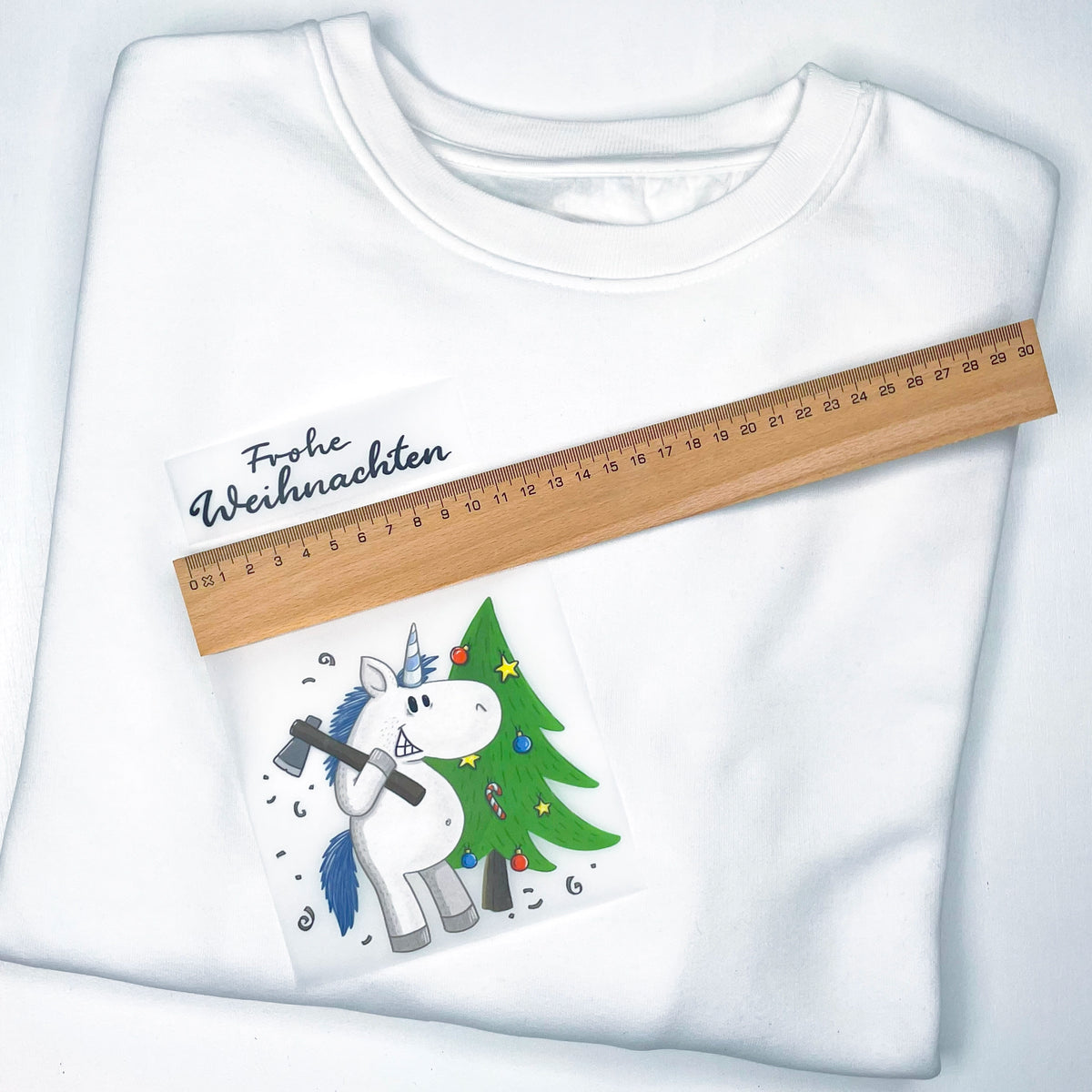 Bügelbild Weihnachts-Einhorn Papa