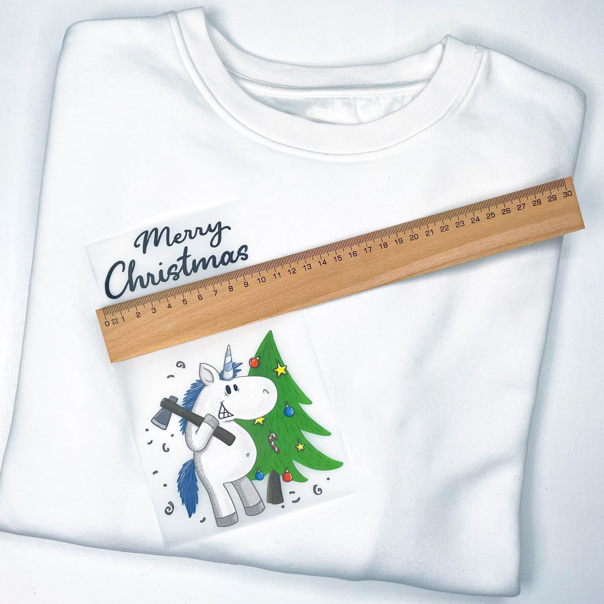 Bügelbild Weihnachts-Einhorn Papa