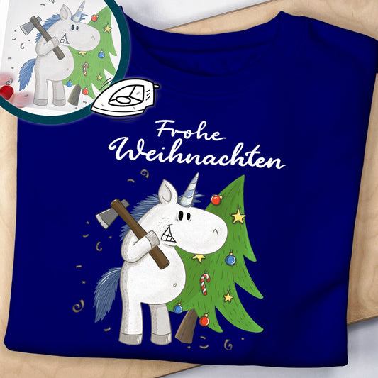 Bügelbild Weihnachts-Einhorn Papa