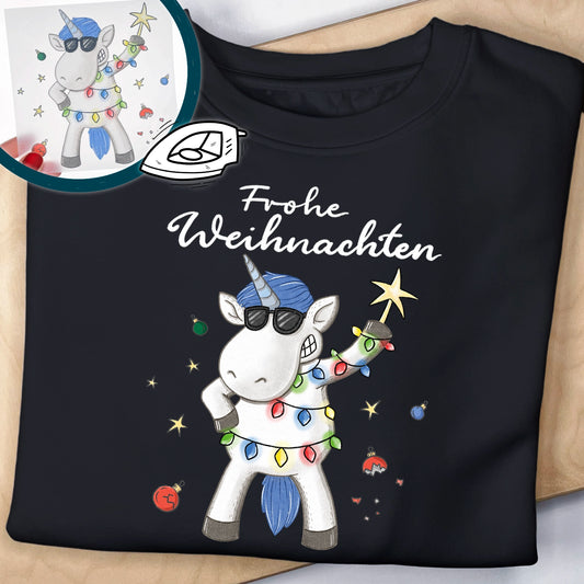 Bügelbild Weihnachts-Einhorn Junge